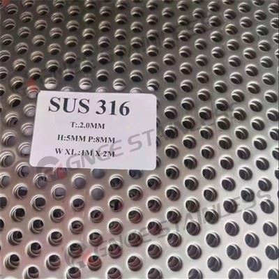 SS 316L perforované listy